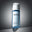 Una fotografía profesional de un frasco azul de Press & Clear apoyado sobre una superficie geométrica gris, con un fondo degradado en tonos grises. Debajo de la imagen, un texto claro identifica esta categoría de producto como "Ácidos exfoliantes".